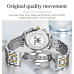 Great Quality Business OLEVS 2858 Stainless Steel Strap Quartz Men Wristwatch Silver & Blue